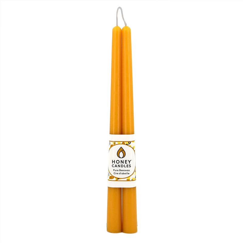 pair of tapered beeswax candles