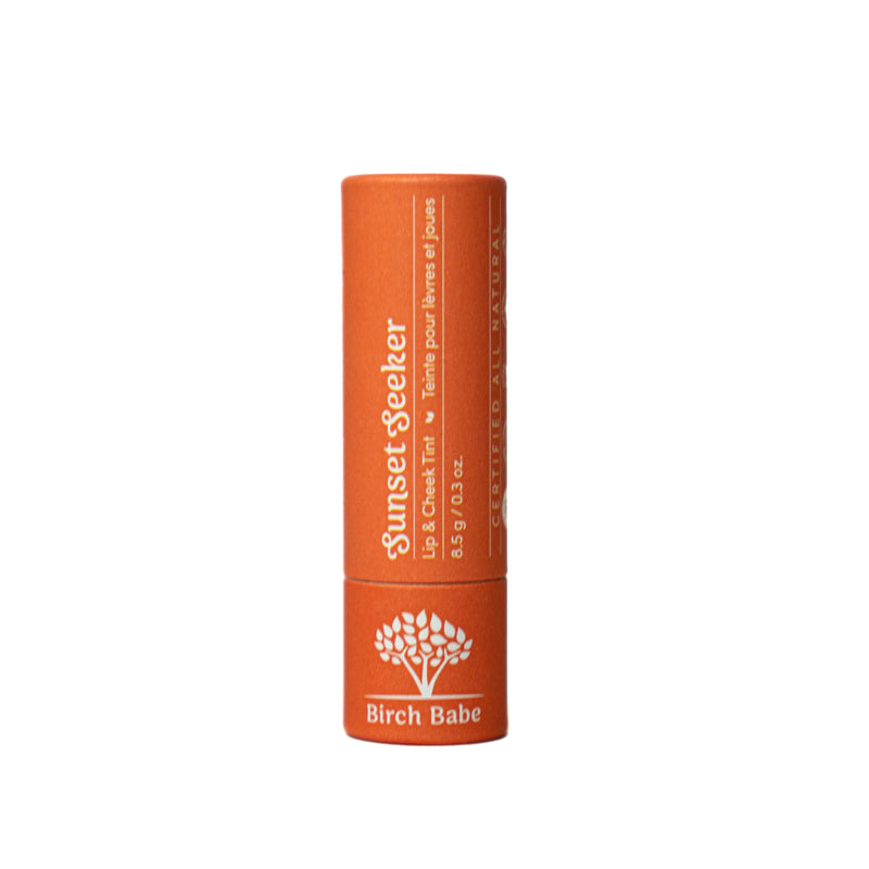 tube of birch babe sunset seeker lip and cheek tint