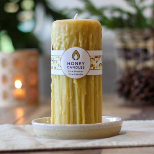 "7 Heritage Drip Pillar Candle by Honey Candles