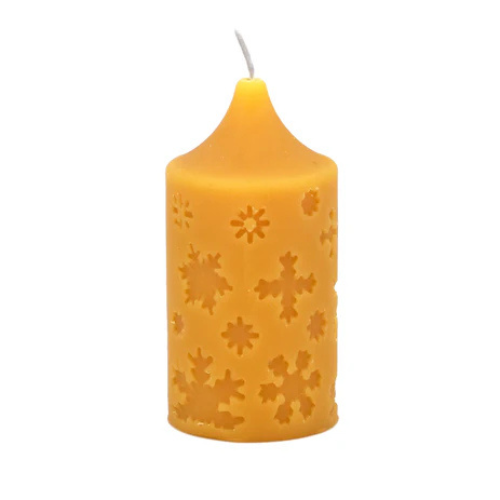 Snowflake Pillar by Honey Candles