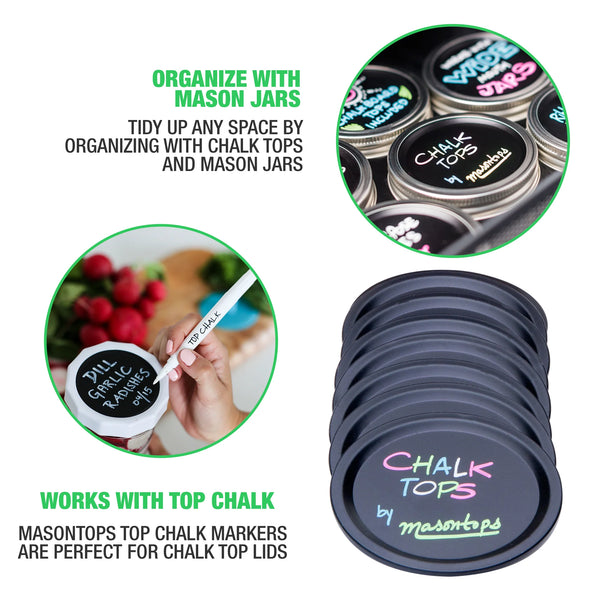 Chalk Tops Blackboard Mason Jar Lids by MasonTops