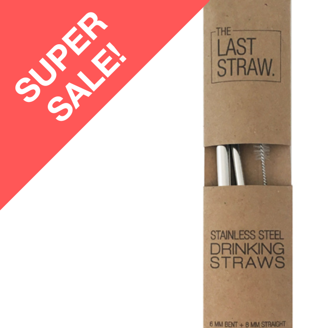 The Last Straw - Silver Straw Duo with Brush