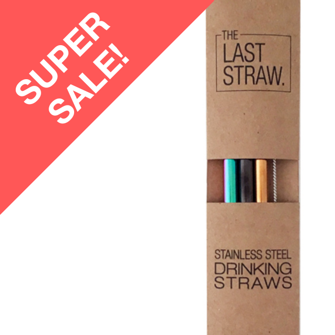 The Last Straw - 3 Coloured Smoothie Straws with Brush