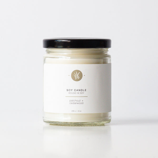 Soy Candle - Patchouli + Cedarwood