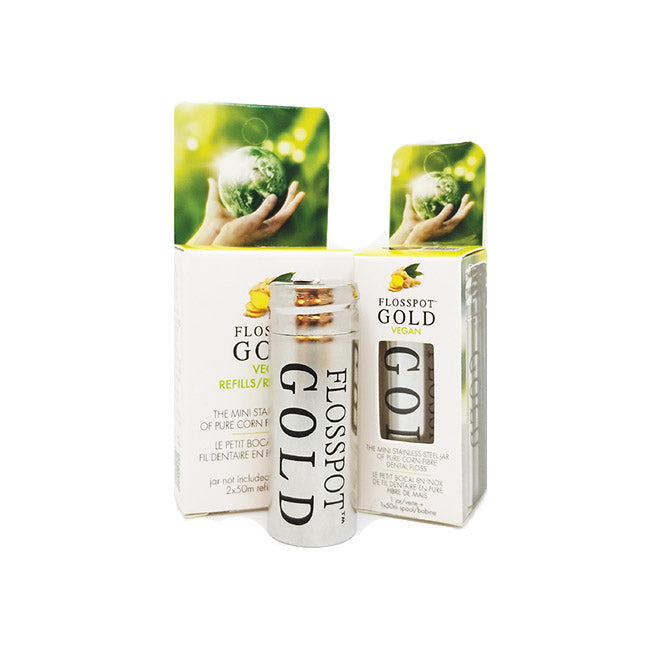 FlossPot Gold Vegan Dental Floss