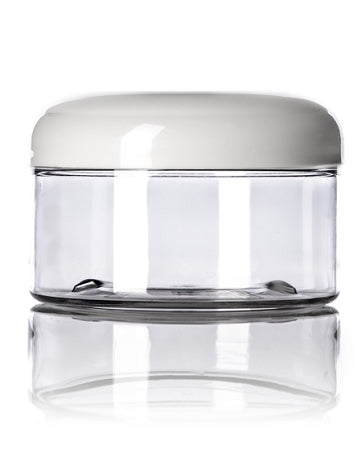 PET Clear Jar with white lid