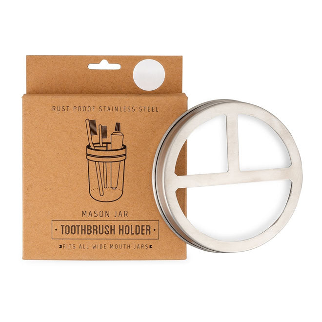 Jarmazing Mason Jar Toothbrush Holder Lid - Stainless