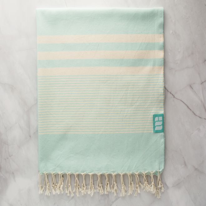 Mint+Grey Bath Towel - Luna