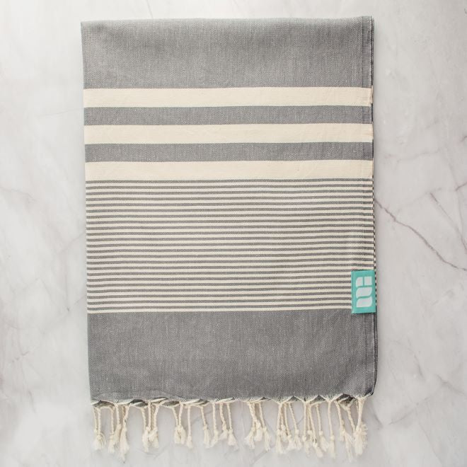 Mint+Grey Bath Towel - Luna