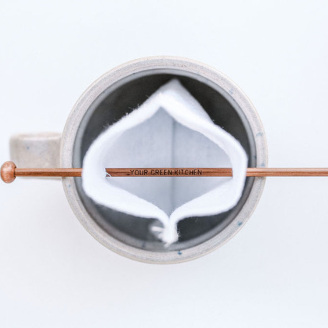 Your Green Kitchen Reusable Tea Bags with Balancing Stick